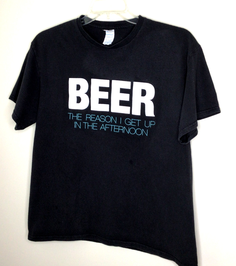 Delta ProWeight Black "Beer the reason I get up in the afternoon" T-Shirt Size L